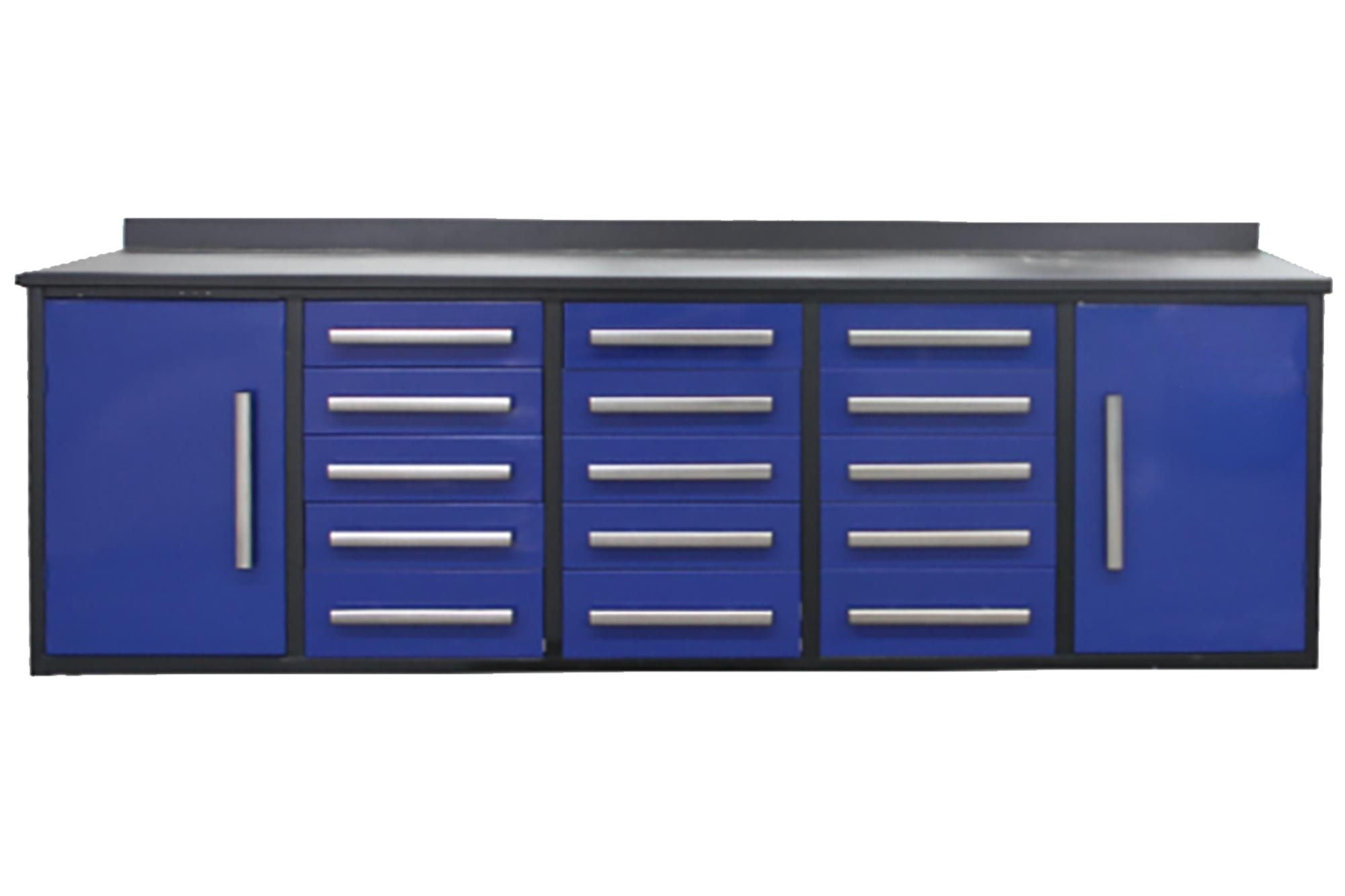 Storage Cabinet With Work Bench (15 Drawers And 2 Cabinets)
