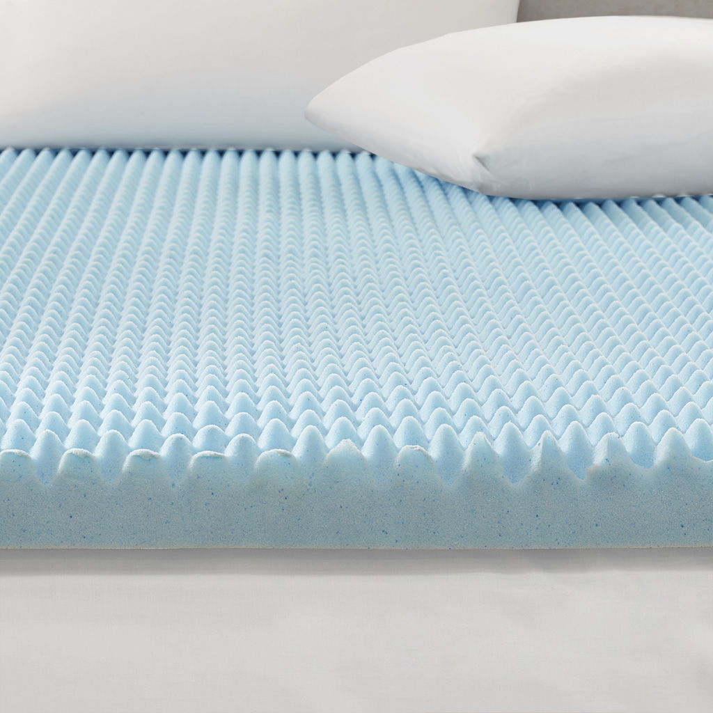 King Gel Memory Foam Hypoallergenic Cooling Mattress Topper - Blue