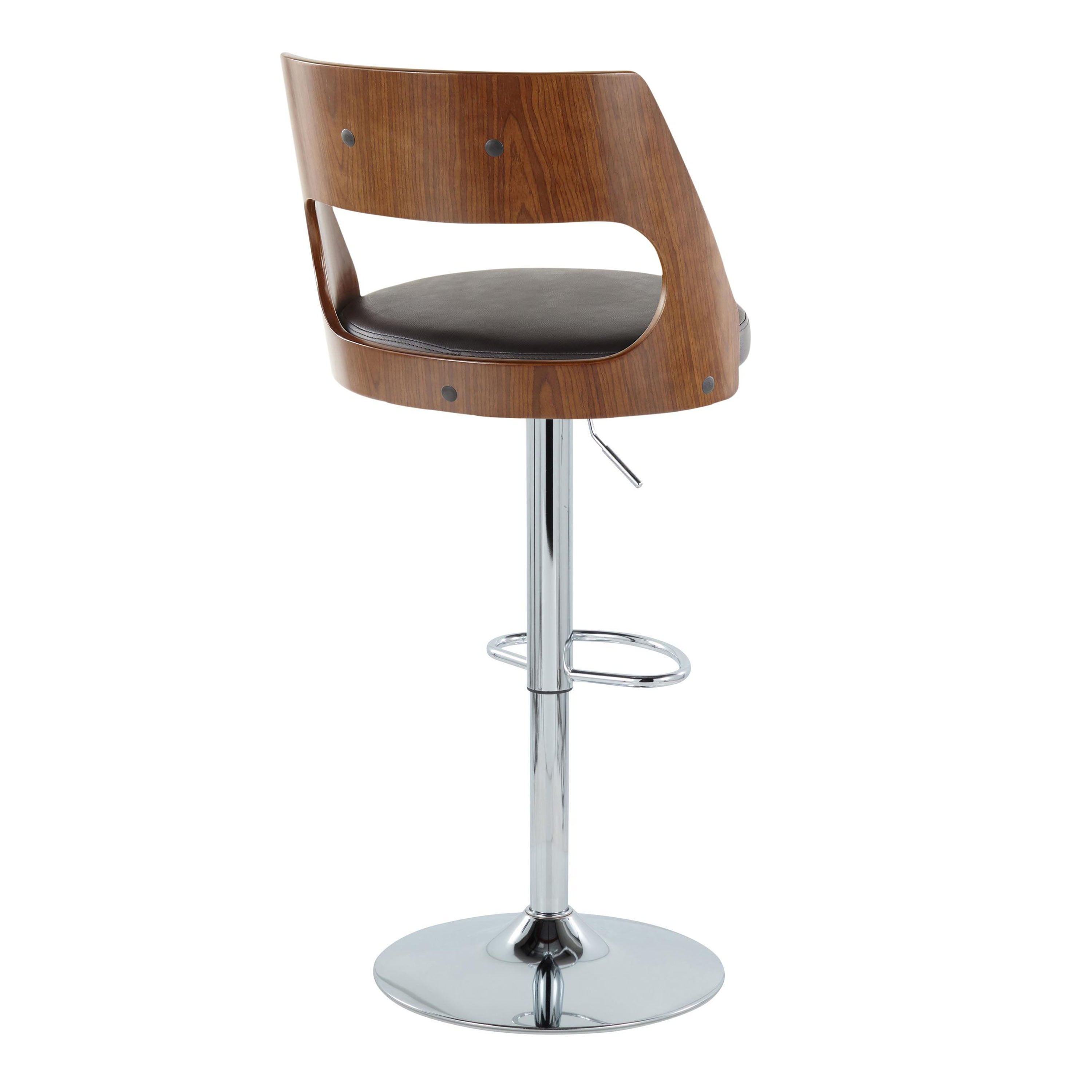 Cecina - Mid Century Modern Adjustable Height Barstool With Swivel With Oval Footrest (Set of 2)