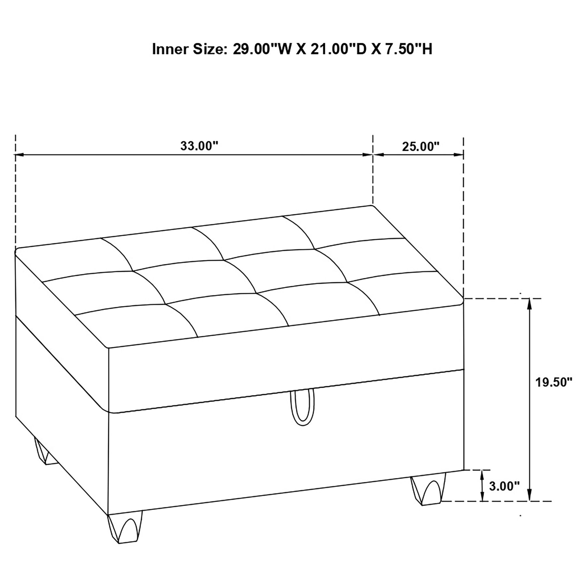 Storage Ottoman With Tufted Design - Gray