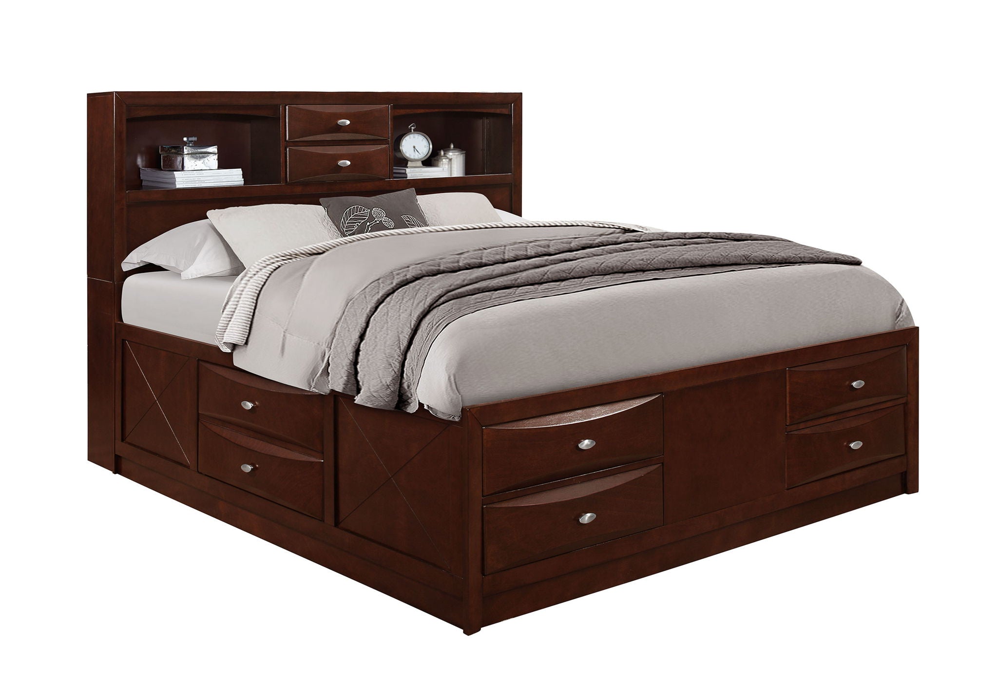 Linda - King Bed Headboard & Footboard - New Merlot