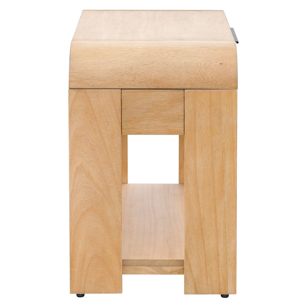 Jameson - Modern One Drawer Waterfall Nightstand - Natural