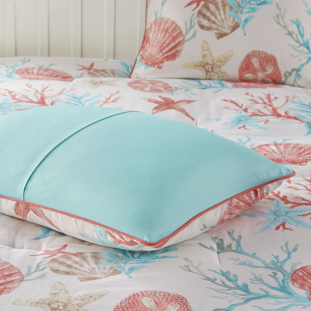Pebble Beach - Queen 7 Piece Comforter Set - Coral