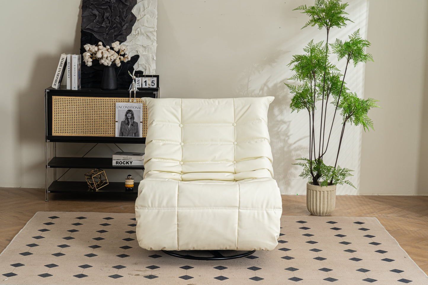 Swivel Glider Power Recliner Chair Leisure Style Living Rocking chair Color White