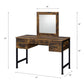 ACME Juvanth Vanity Desk & Mirror in Rustic Oak & Black Finish 24267