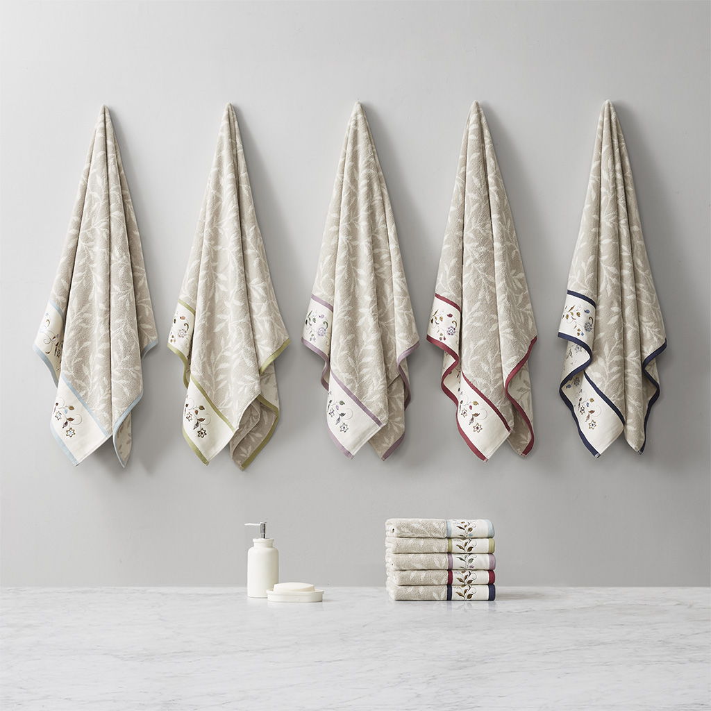 Serene - Jacquard 6 Piece Towel Set - Navy
