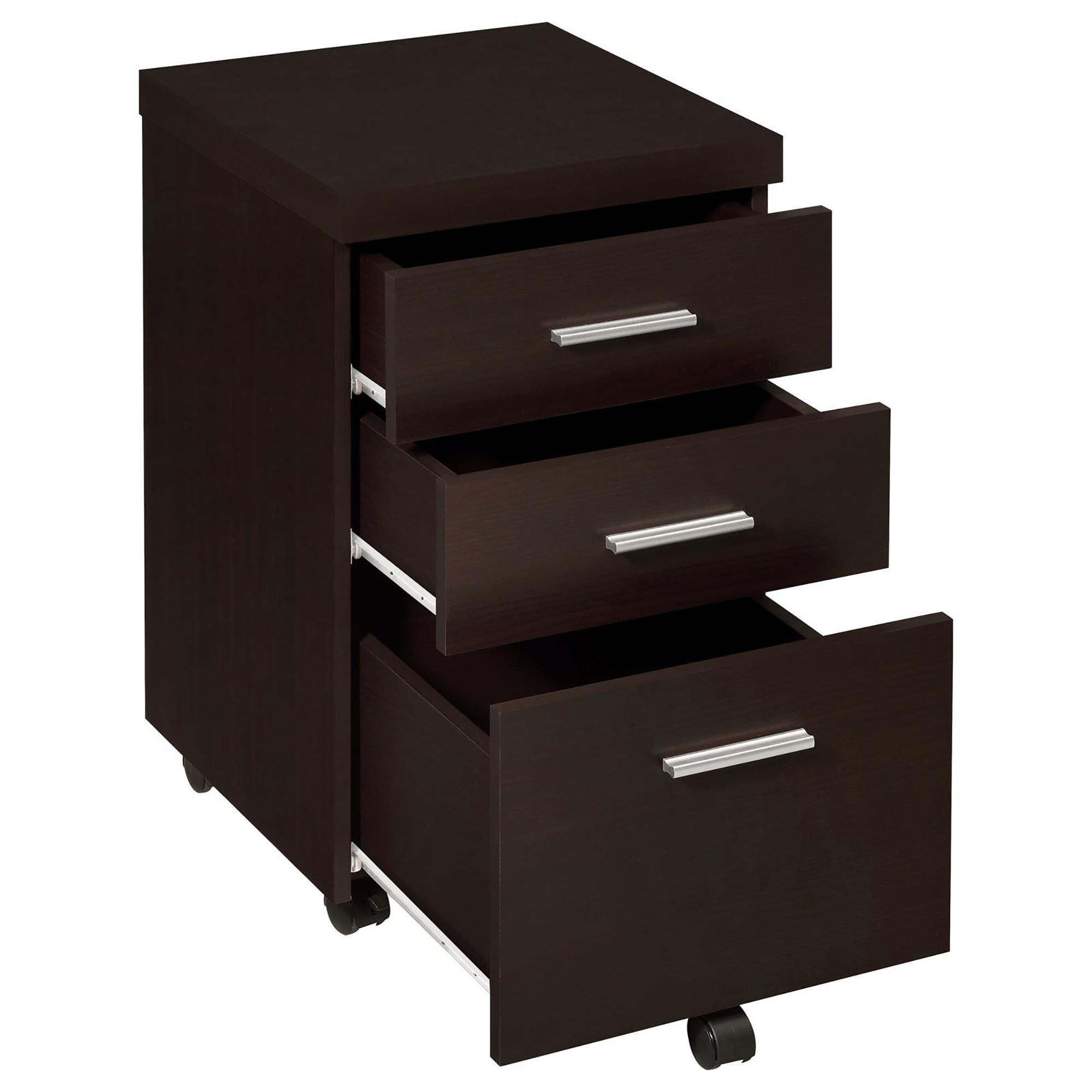 Cappuccino 3-Drawer Mobile File Cabinet