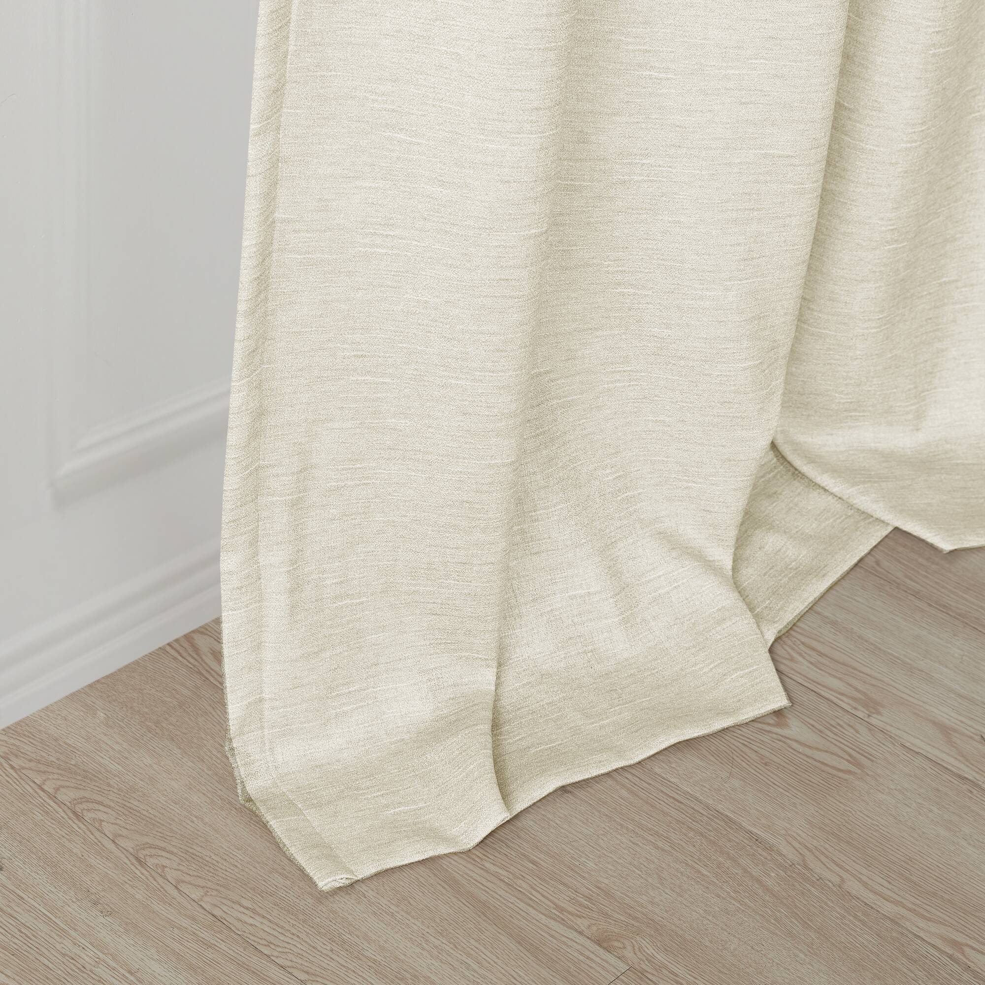 Como - 84" Tonal Printed Total Blackout Window Panel Pair - Ivory