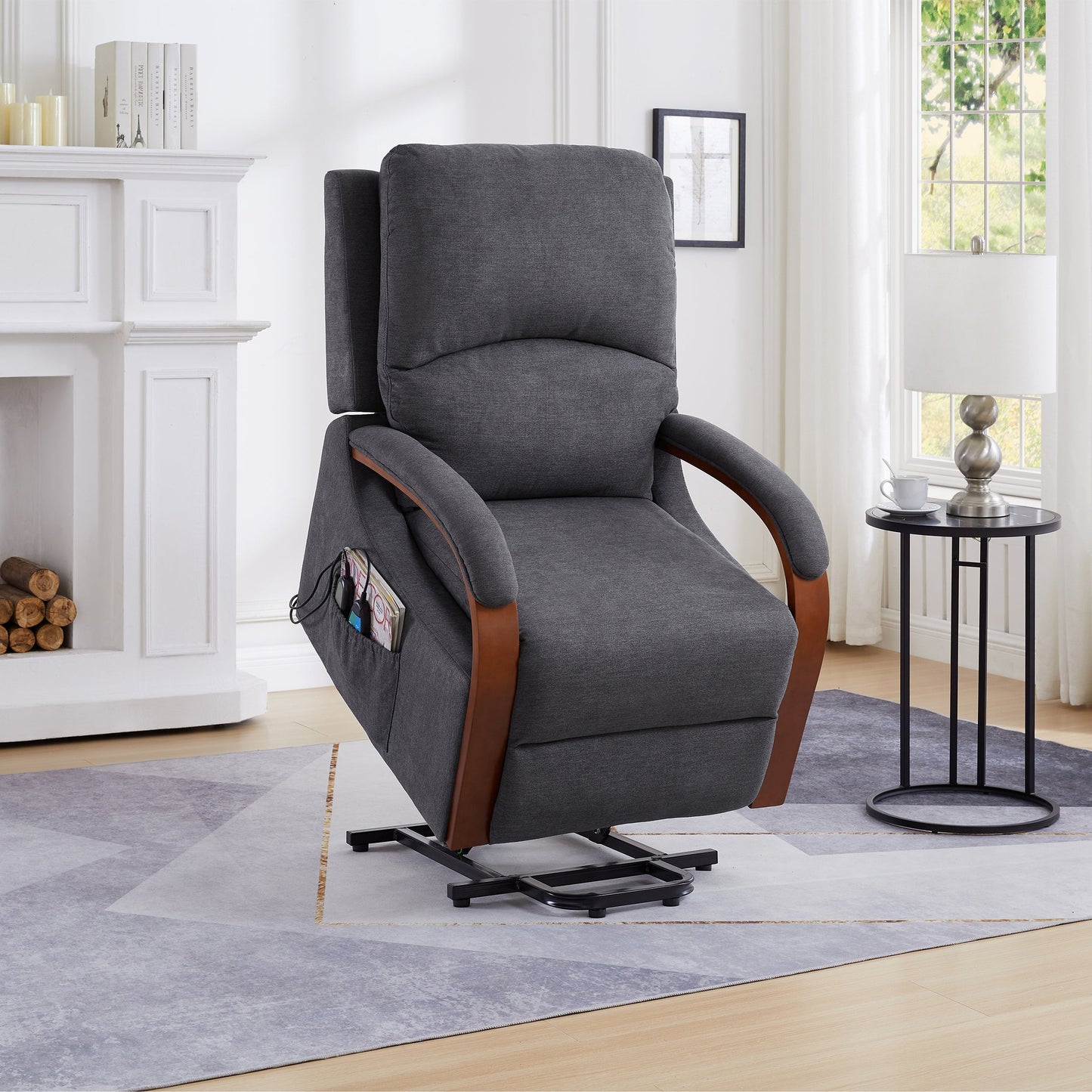 Power Lift Recliner Chair Sofa Electric Chair Message Chair Soft Fabric Grey