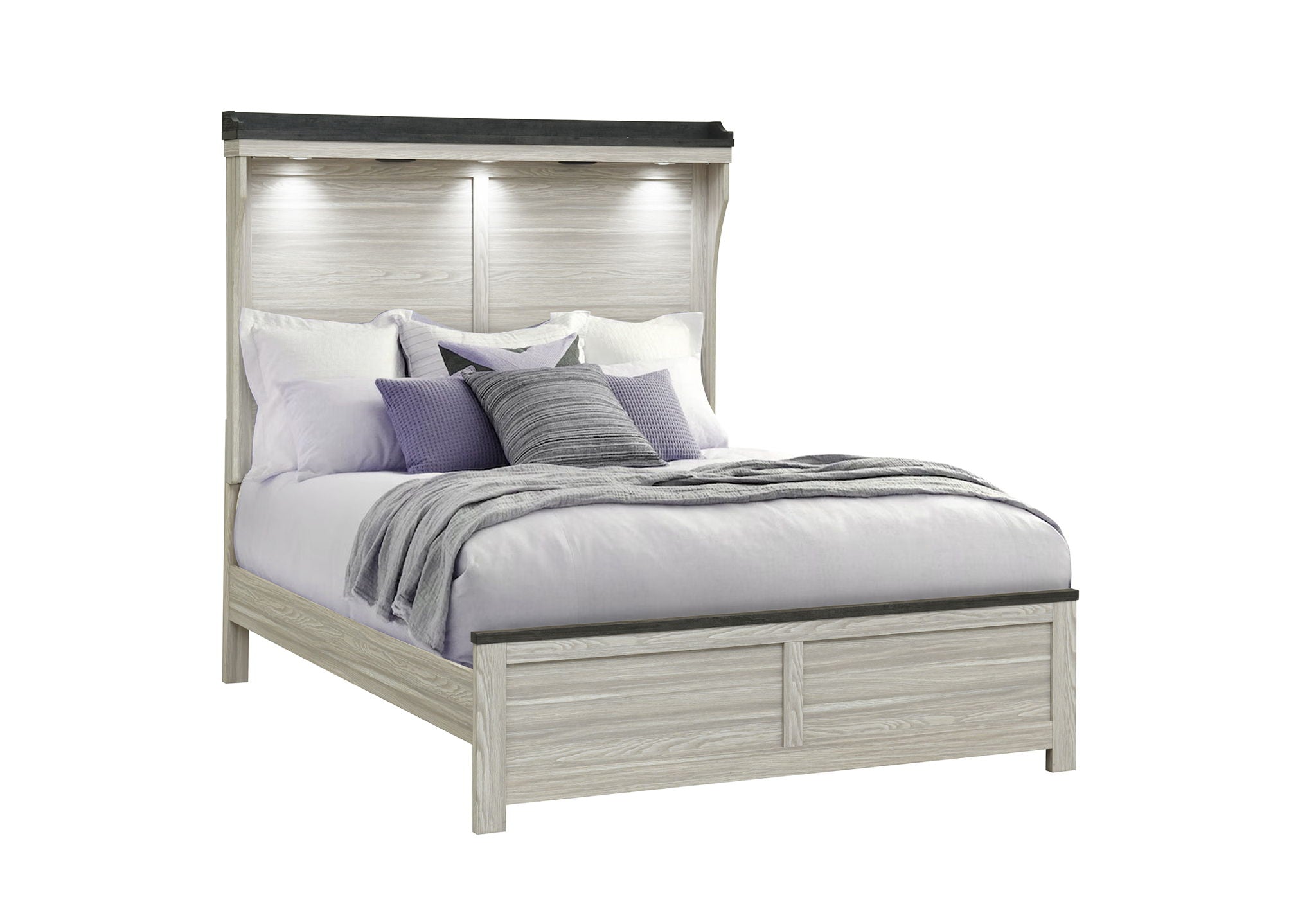 Ashley - Queen Bed Headboard Lamp And Speaker - Brown
