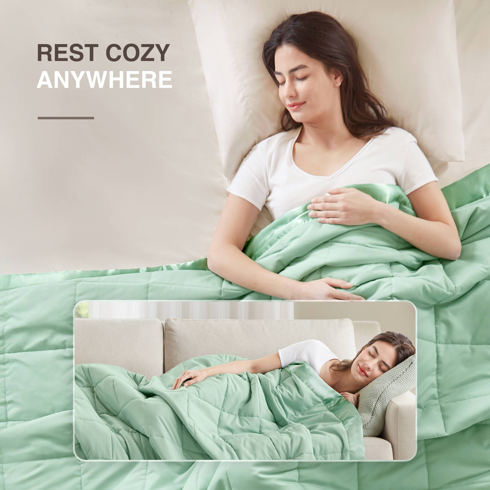 Windom - All Season Hypoallergenic Blanket With 3M Scotchgard - Seafoam