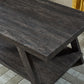 Athens Contemporary Replicated Wood Shelf Coffee Set Table in Charcoal Finish