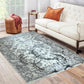 Penina Luxury Area Rug in Gray with Silver Circles Abstract Design