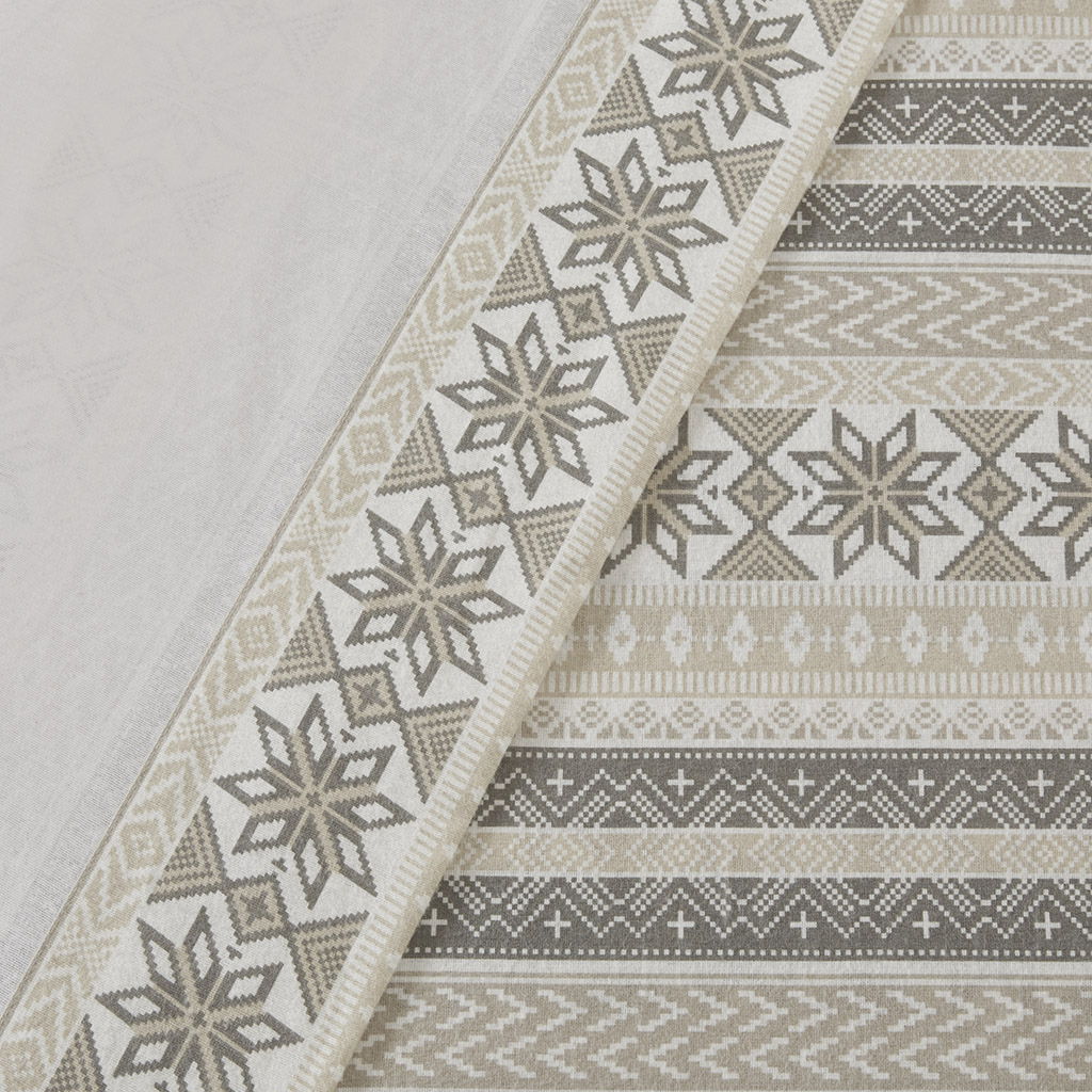 Cozy Cotton Flannel - Printed Queen Sheet Set - Gray / Taupe Nordic