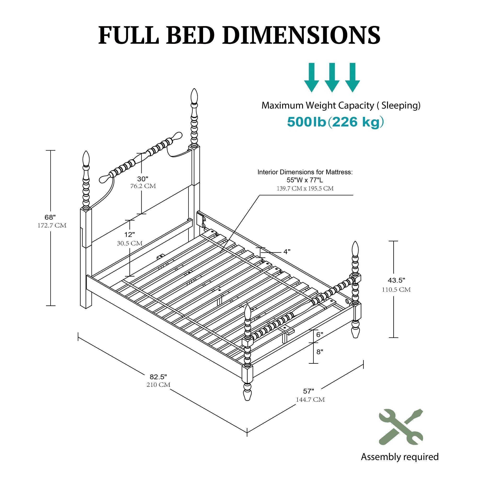 Beckett - Full Turned Wood Spindle Bed - Morocco Brown