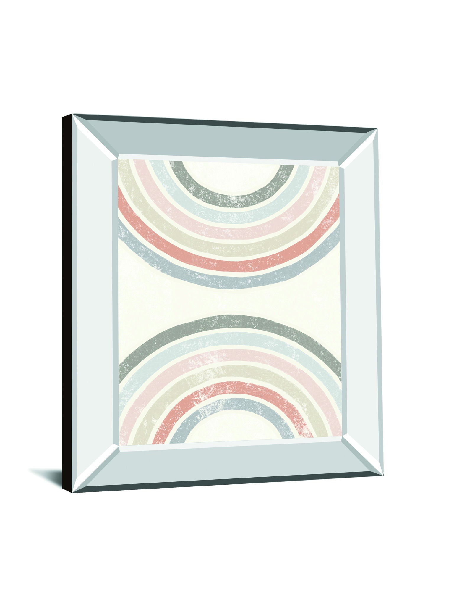 Over The Rainbow I By Moira Hershey - Mirror Framed Print Wall Art - Beige