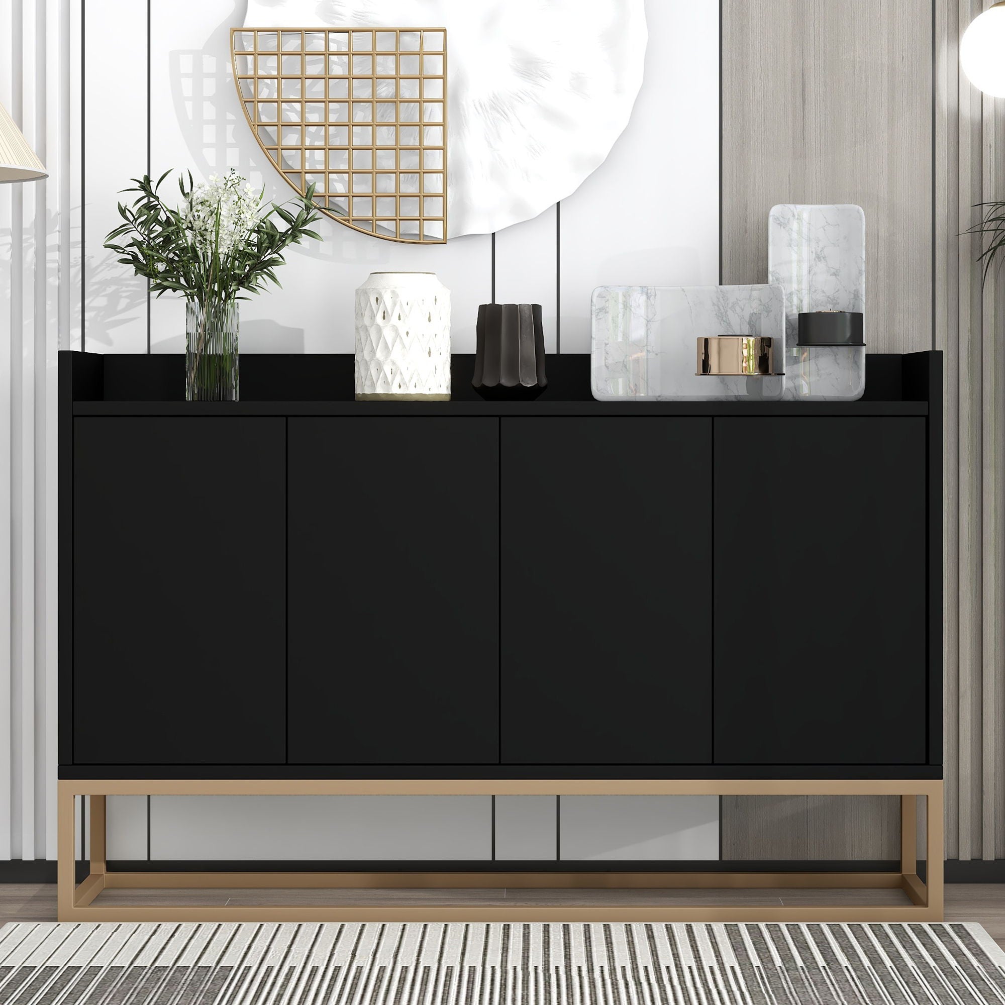 Modern Sideboard Elegant Buffet Cabinet With Large Storage Space For Dining Room, Entryway