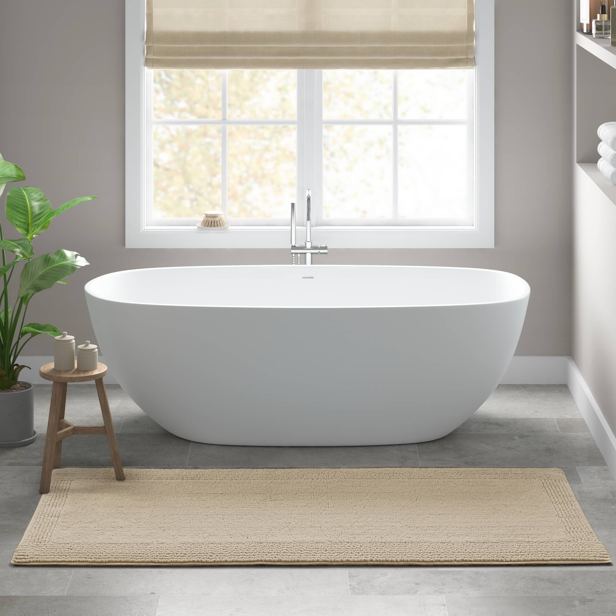 Splendor - 24" x 36" Tufted Reversible Bath Rug - Natural