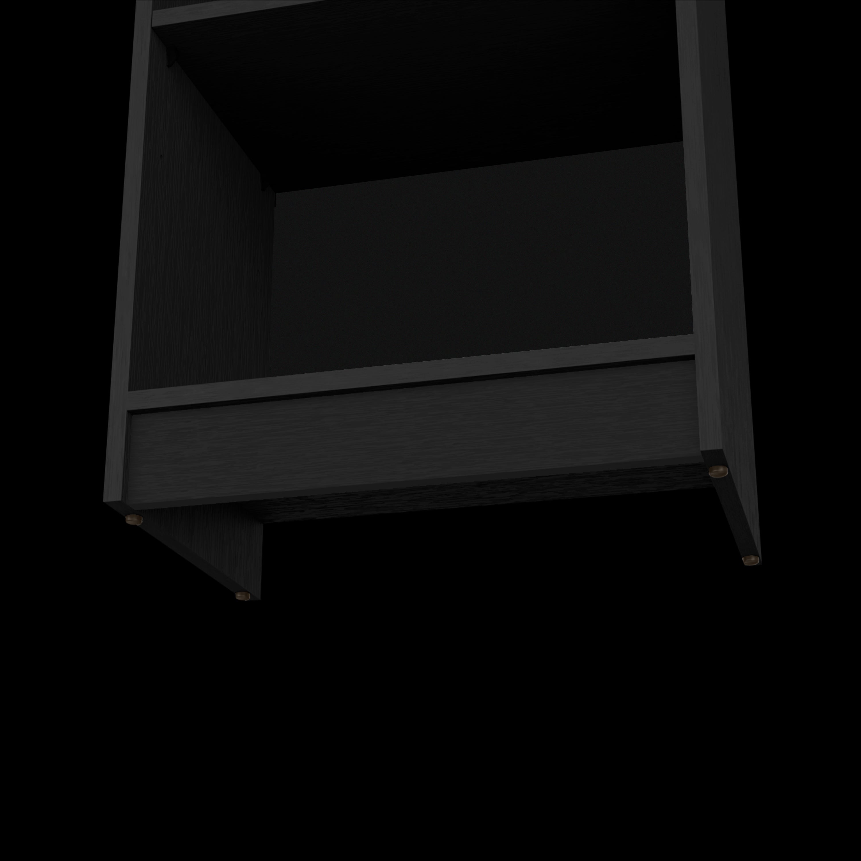 Zachary Black 5-Shelf Slim Bookcase