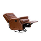 Louise Genuine Leather Swivel Rocker Recliner-BROWN