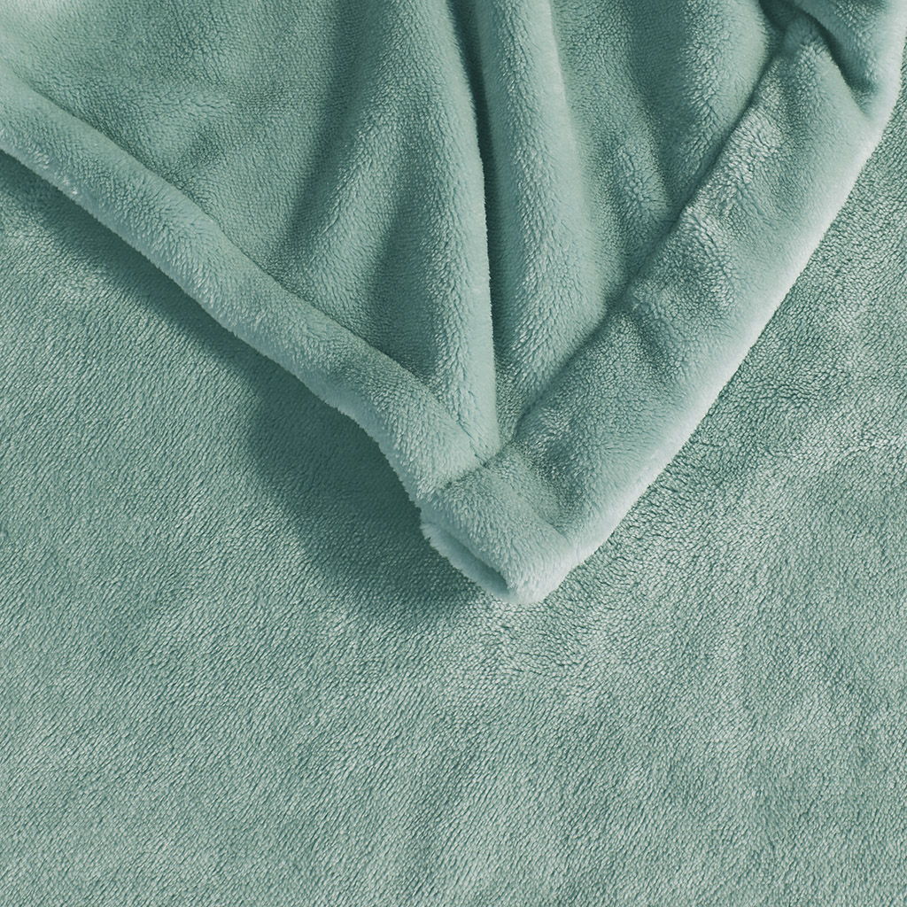Heated Plush - King Blanket - Aqua