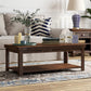 Bridgevine Home Sausalito 48" Coffee Table, No Assembly Required, Whiskey Finish