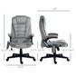 HOMCOM 6 Point Vibrating Massage Office Chair with Lumbar Heat Gray