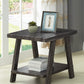 Athens Contemporary Replicated Wood Shelf Coffee Set Table in Charcoal Finish