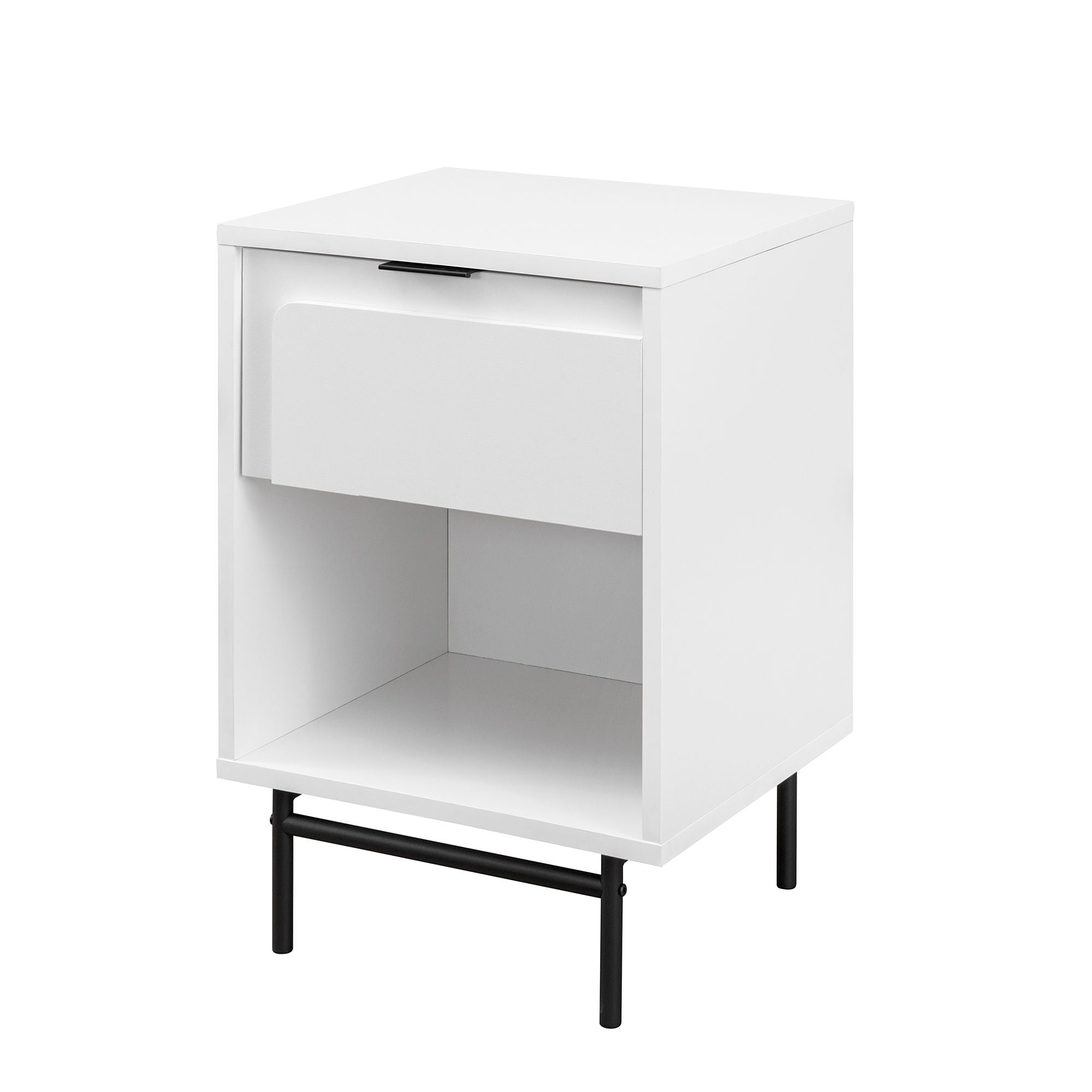 Modern 1 Drawer Nightstand - Solid White