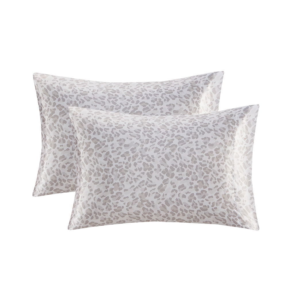 Printed Satin - Queen Sheet Set - Taupe Leopard
