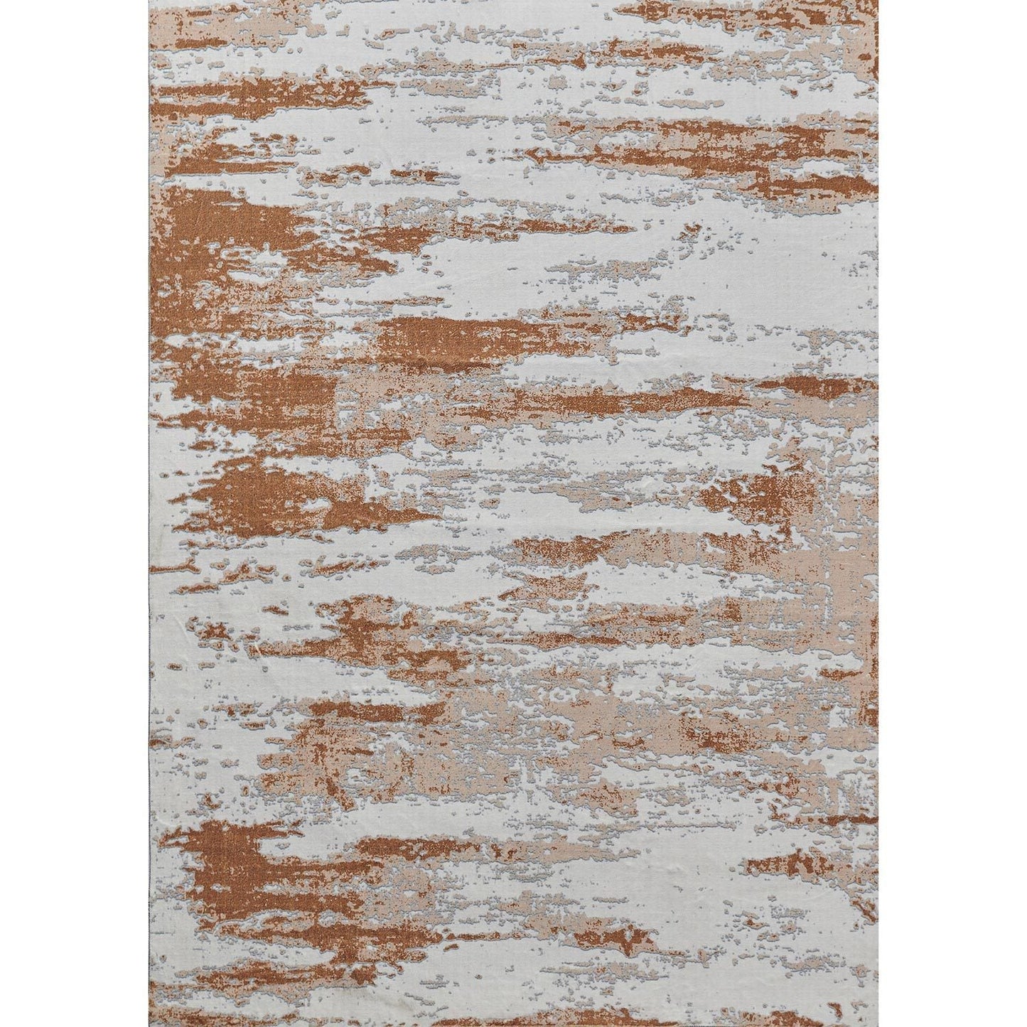 ZARA Collection Abstract Design Gray Brown Rust Machine Washable Super Soft Area Rug