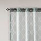 Fretwork Print Grommet Top Window Curtain Panel