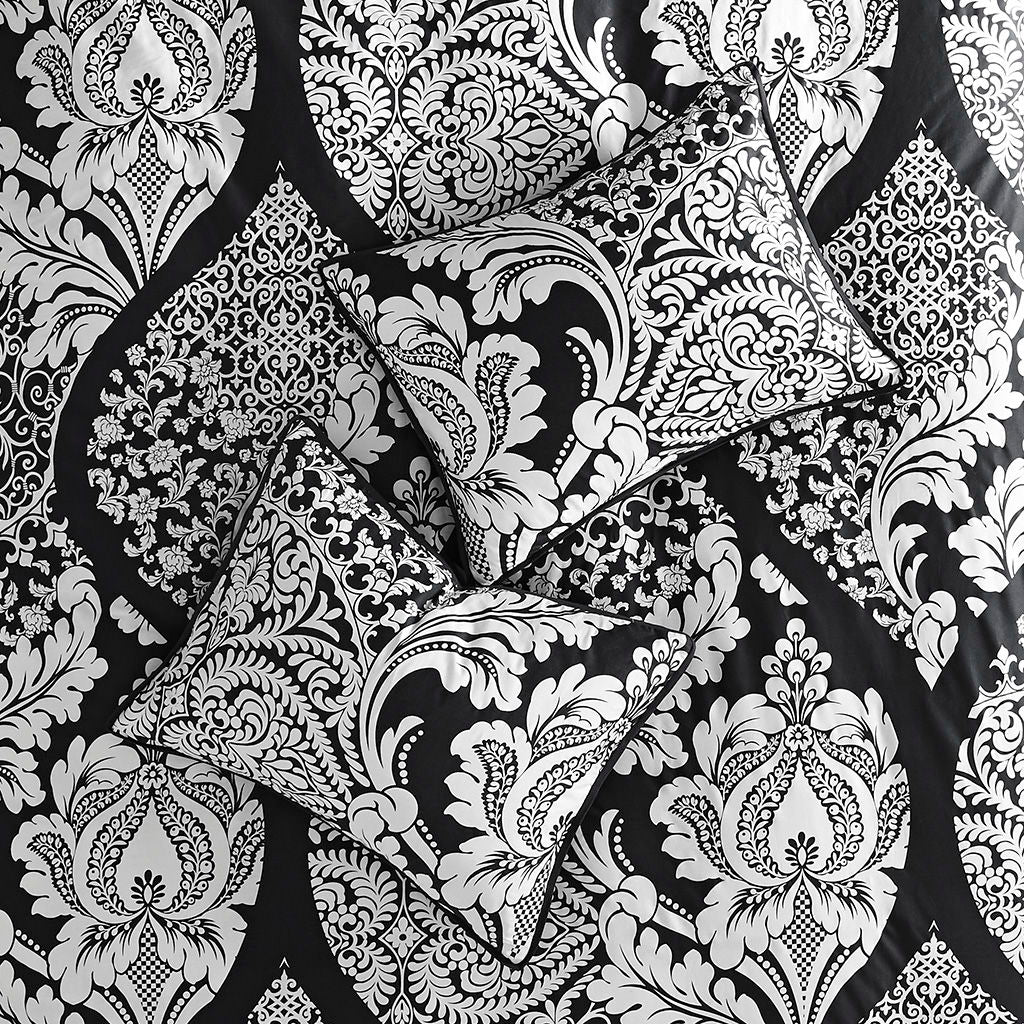 Vienna - 7 Piece Cotton Printed Comforter Set - Black