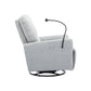 270 Degree Swivel Electric Recliner Home Theater Seating Single Reclining Sofa Rocking Motion Recliner with a Phone Holder for Living Room, Grey