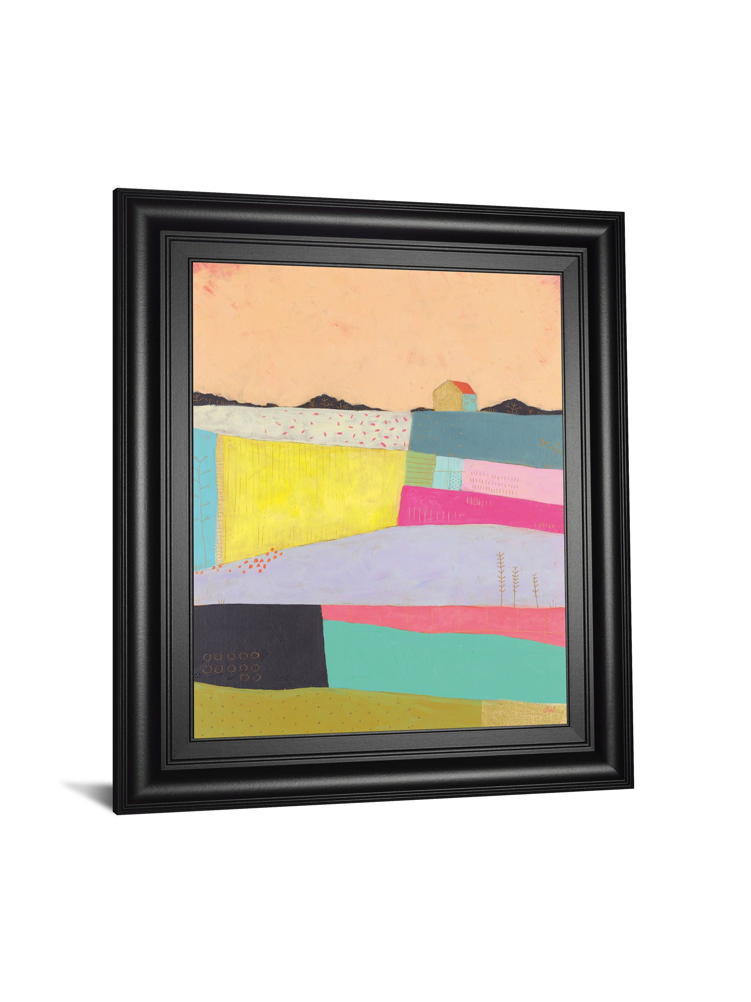 Live Colorfully-Applique By Joelle Wehkamp - Framed Print Wall Art - Yellow