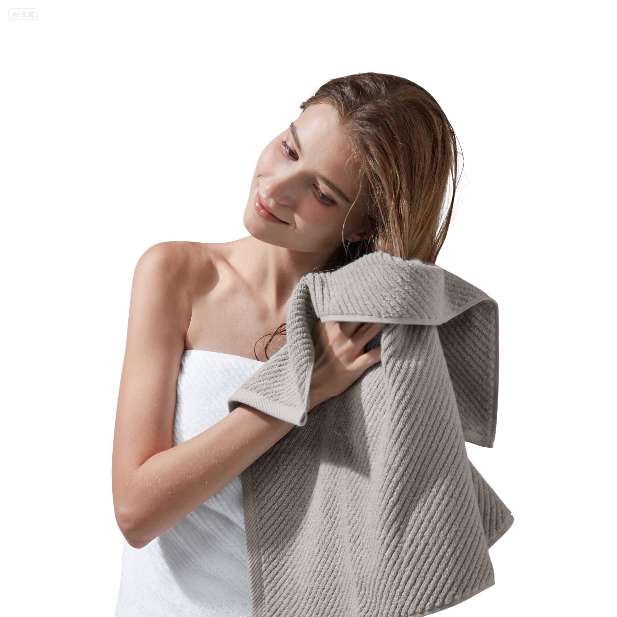 Diagonal Ribbed - 6 Piece Washcloths Set - Gray