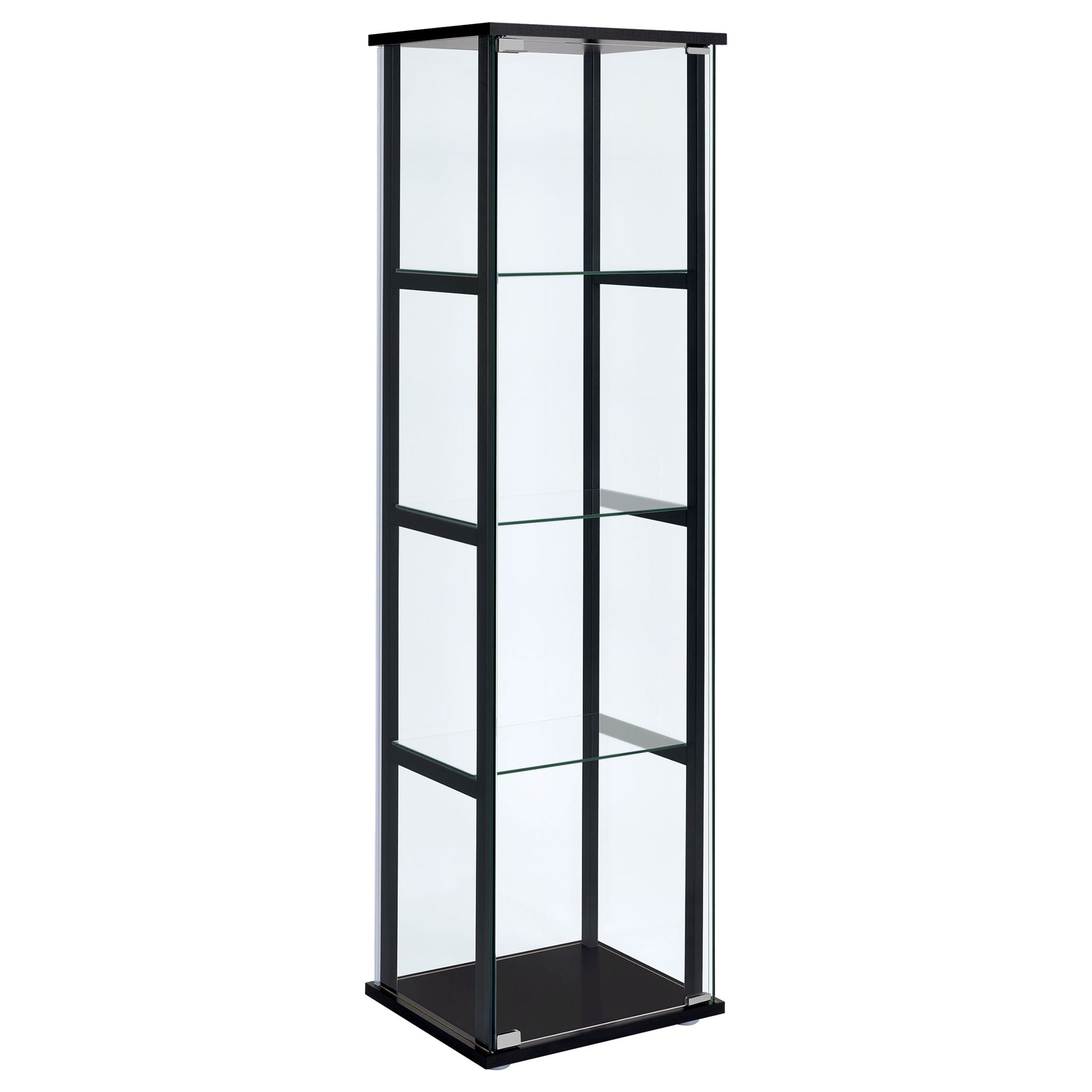 Serena - 4 Shelf Curio Cabinet - Black