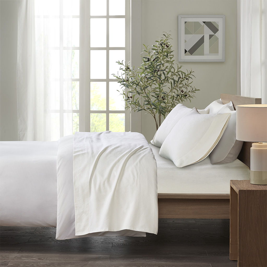 Cozy Flannel - Sheet Set - Ivory Solid