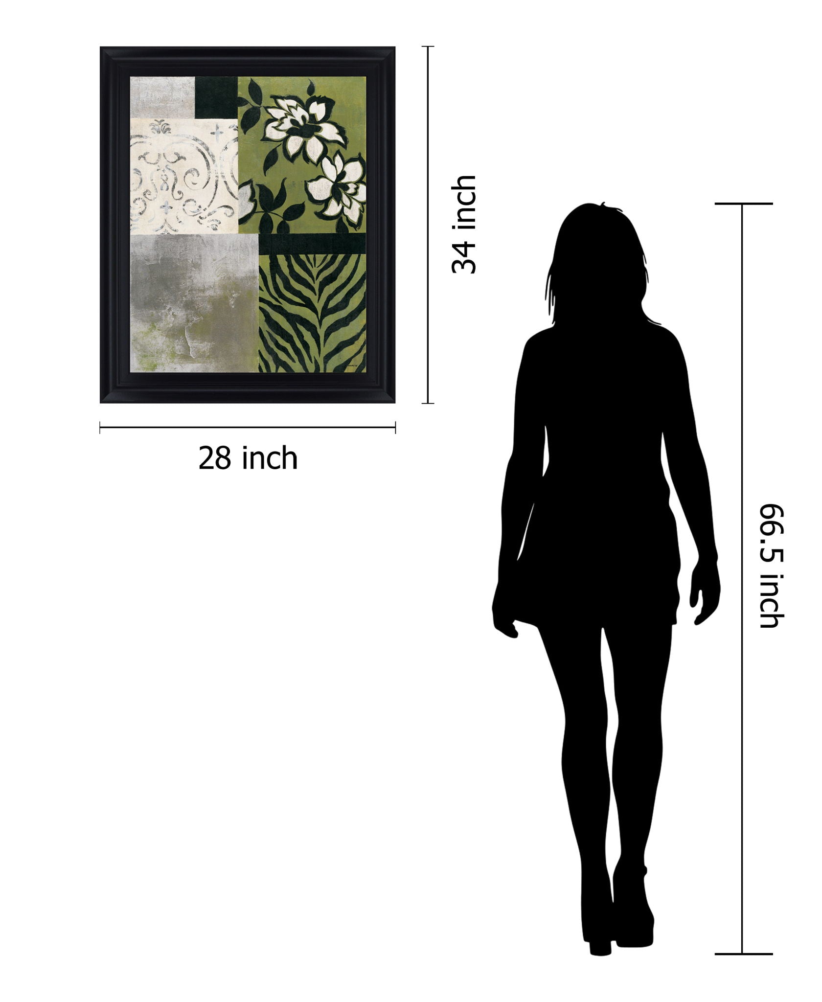 Verdant Mélange - 28" x 34" Framed Wall Art - Green