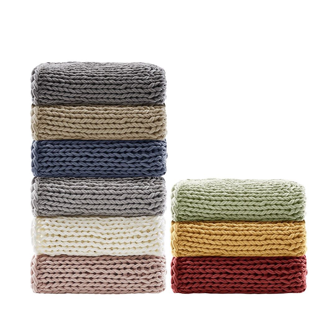 Chunky Double Knit - Handmade Throw - Sage Green