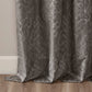 Knitted Jacquard Damask Total Blackout Grommet Top Curtain Panel