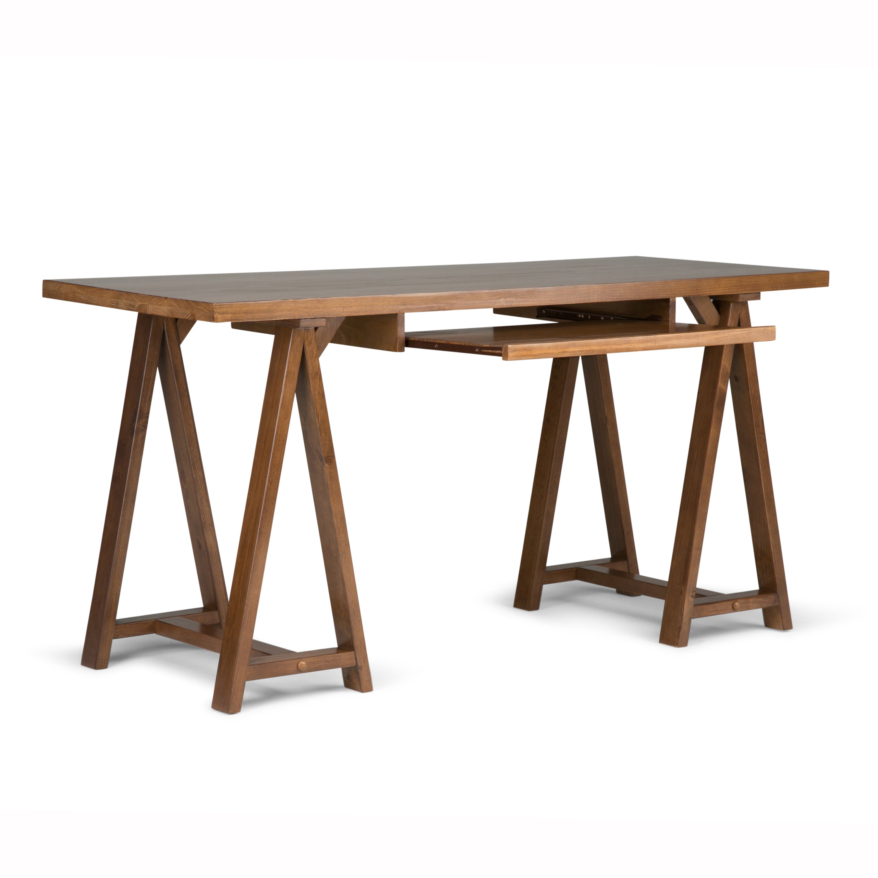 Sawhorse - Desk - Medium Saddle Brown