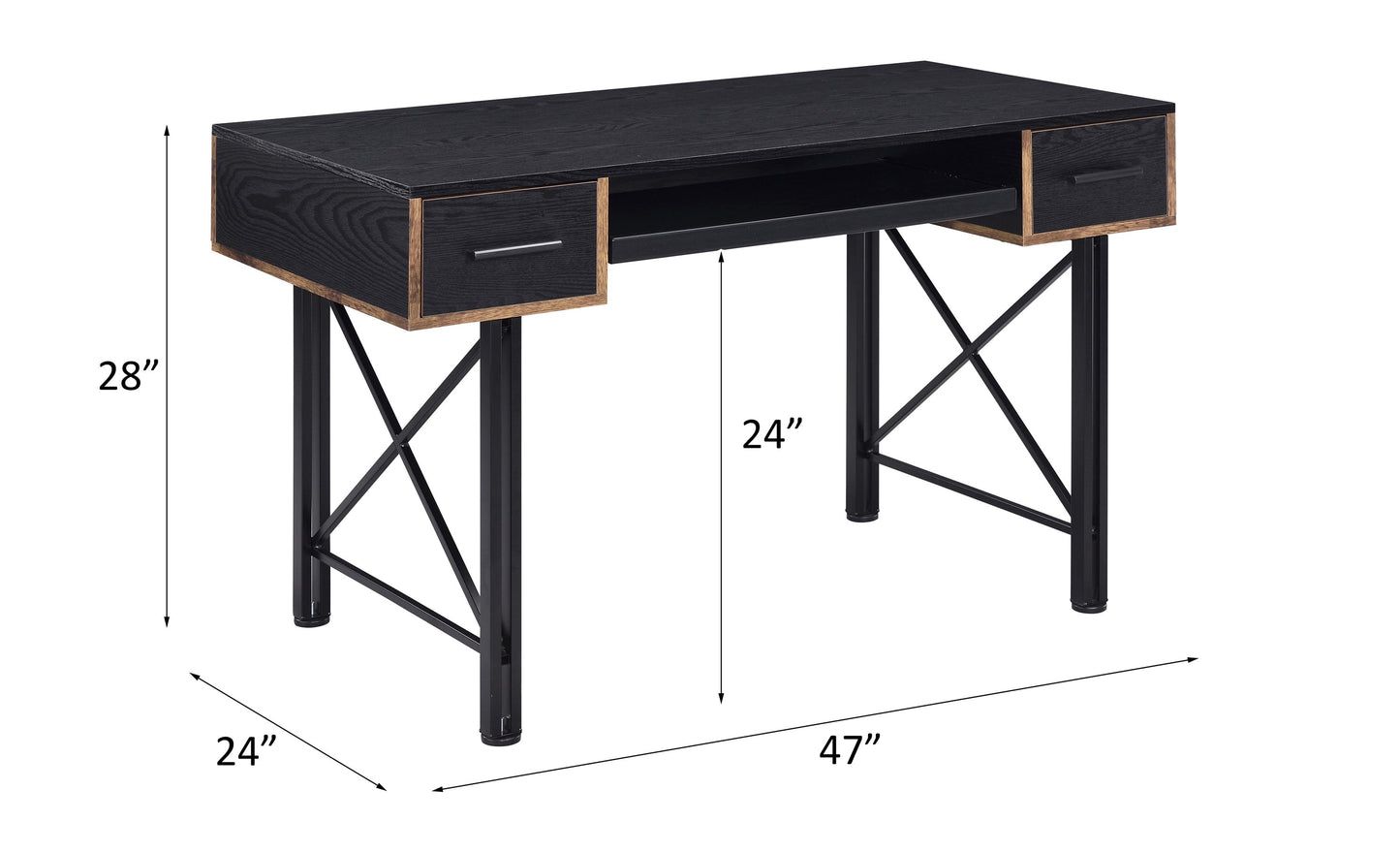 ACME Settea Computer Desk, Black Finish 92799