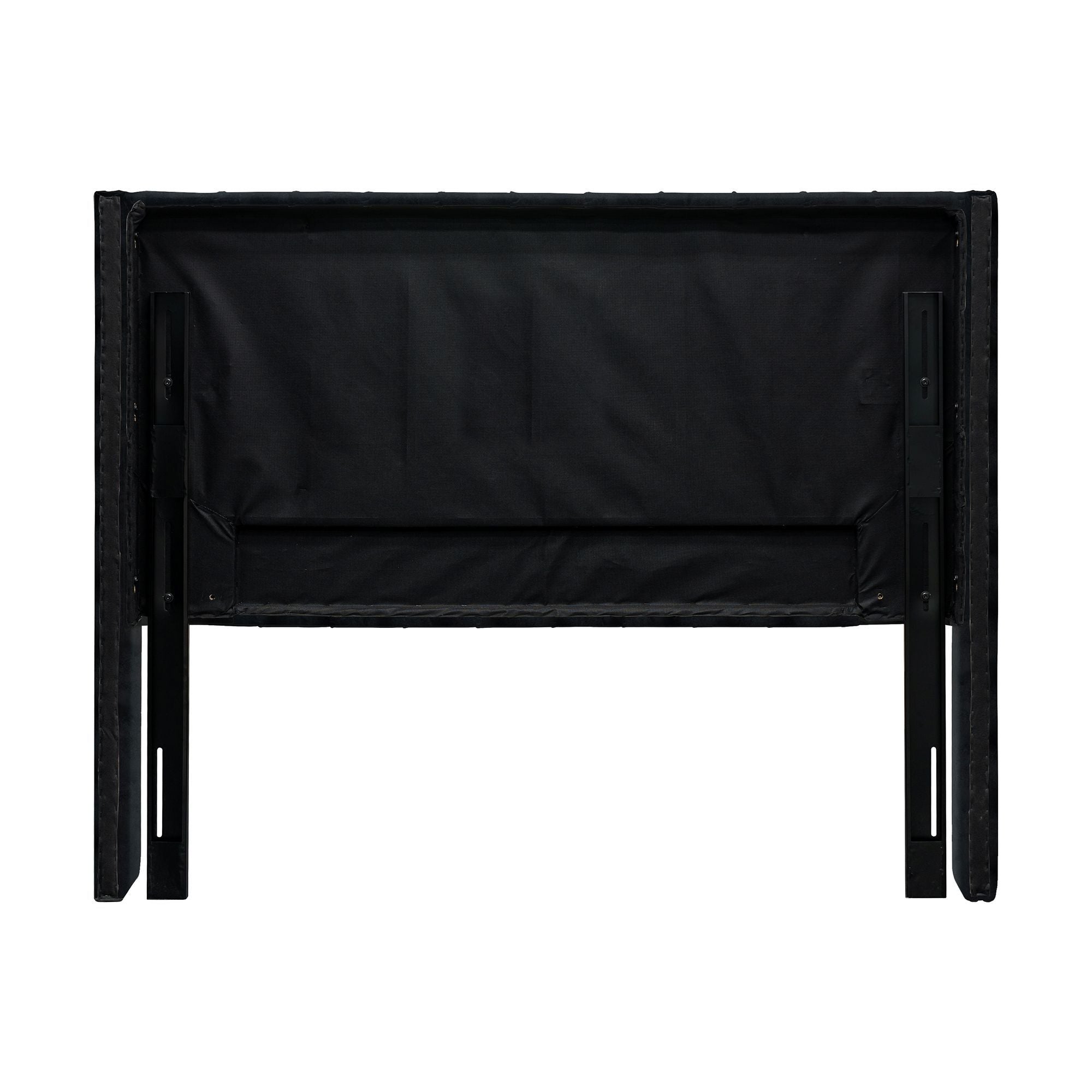 Amelia - Upholstered Wingback Headboard With Button Tufting & Nailhead Trim Velvet - Black