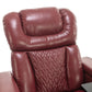 270 Degree Swivel PU Leather Power Recliner Individual Seat Home Theater Recliner with  Comforable Backrest, Tray Table,  Phone Holder, Cup Holder,  USB Port, Hidden Arm Storage for Living Room, Red