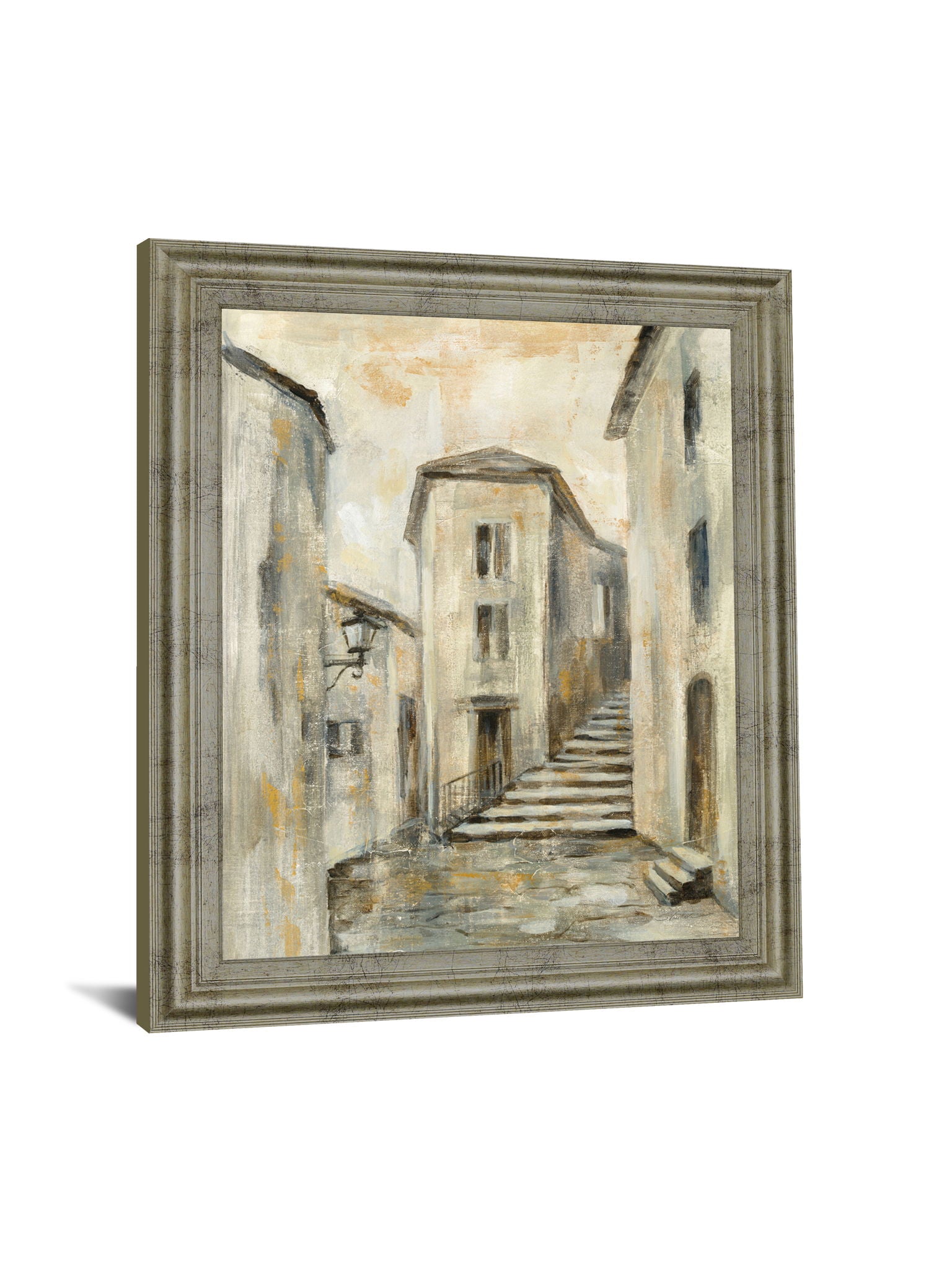 Golden Alleyway - 28" x 34" Framed Wall Art - Beige