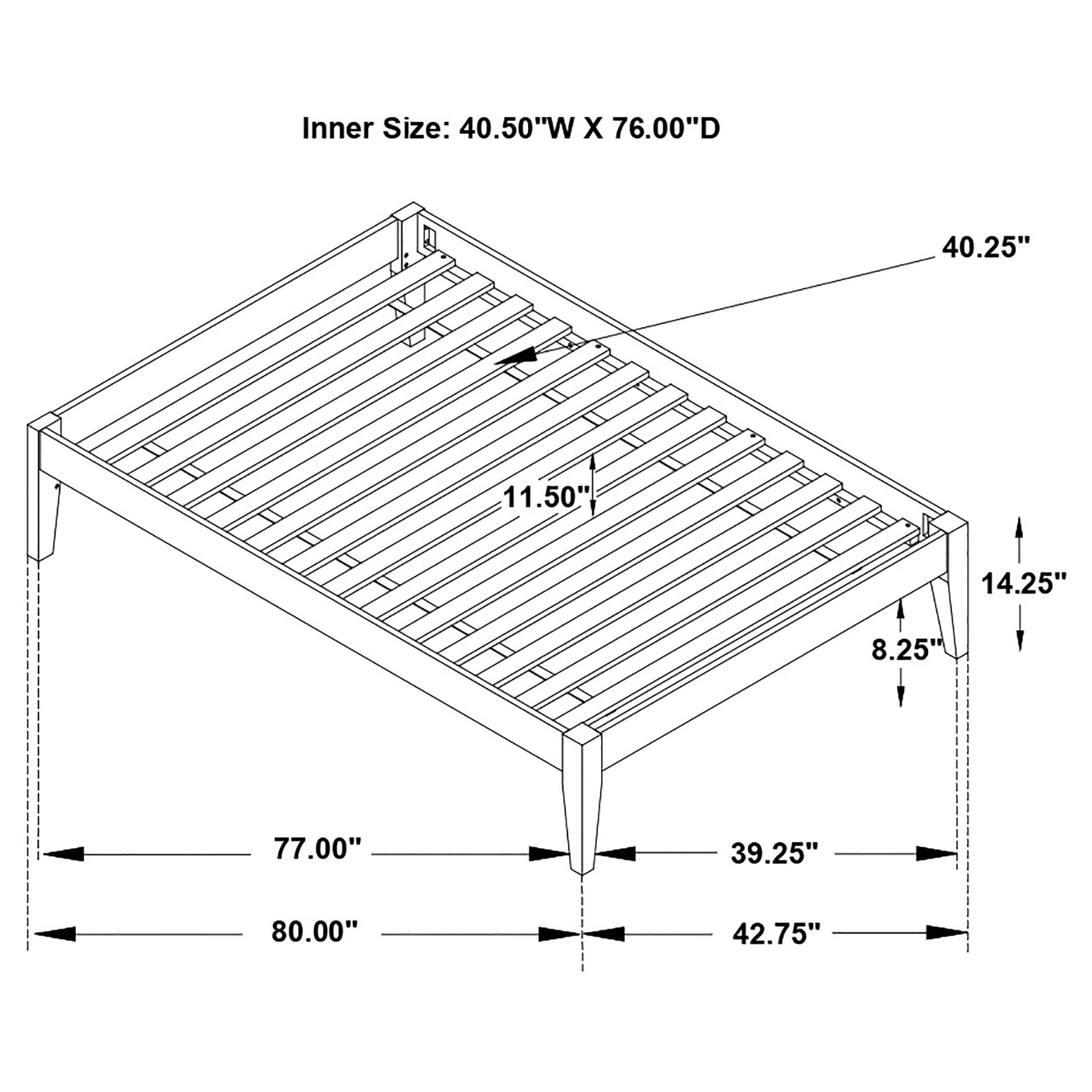 Sophie - Platform Bed Base With Slatted Design