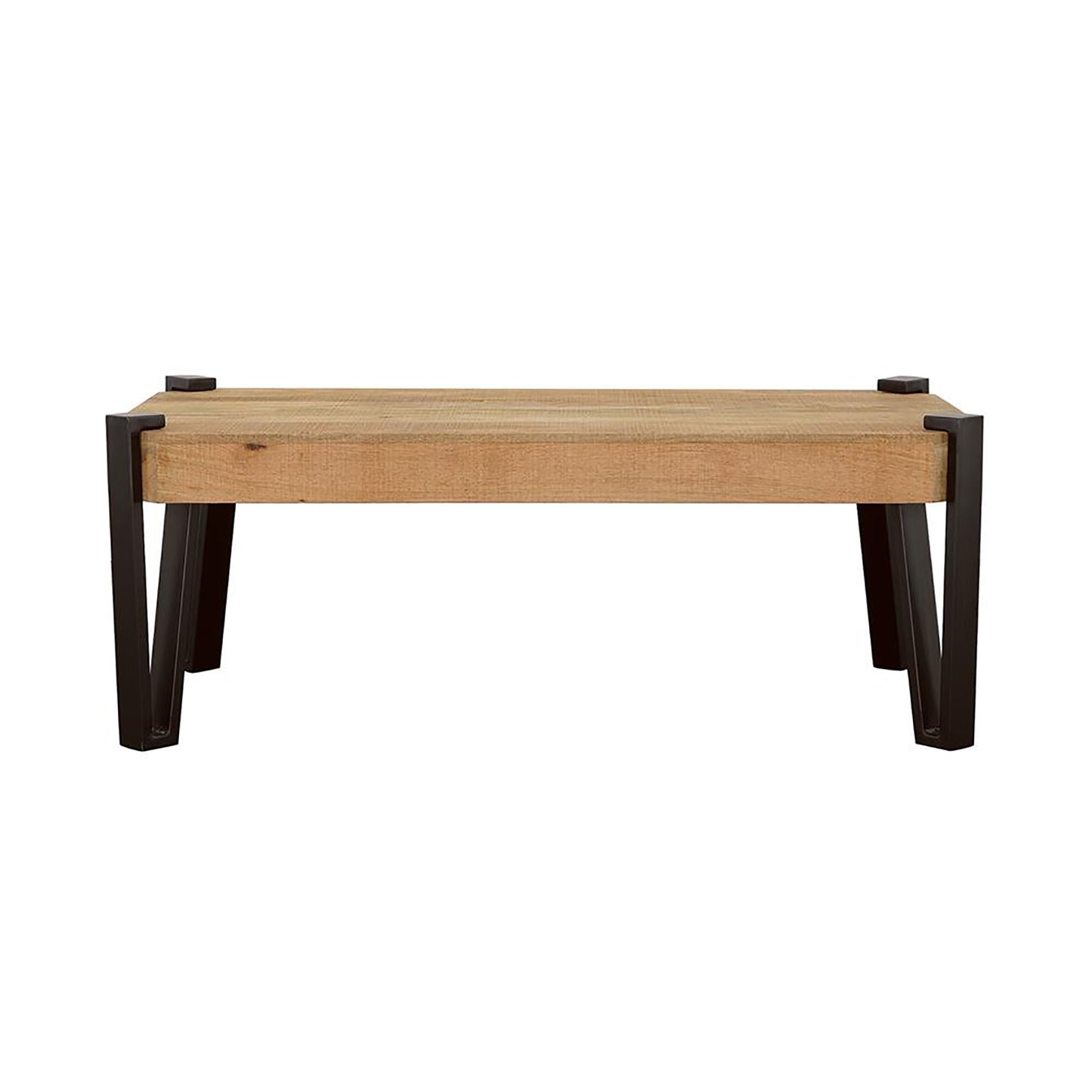 Natural and Matte Black Top Coffee Table