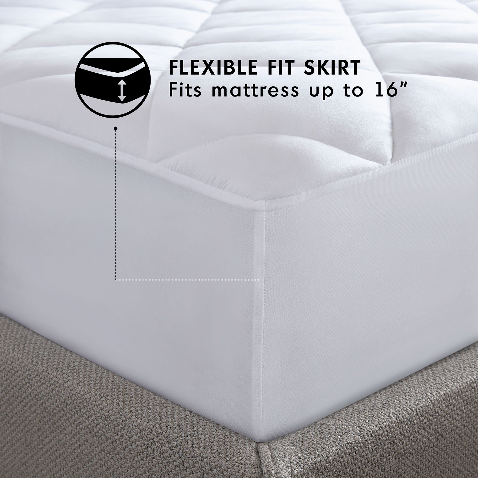 Microfiber Luxury - Full Luxury Mattress Pad - White