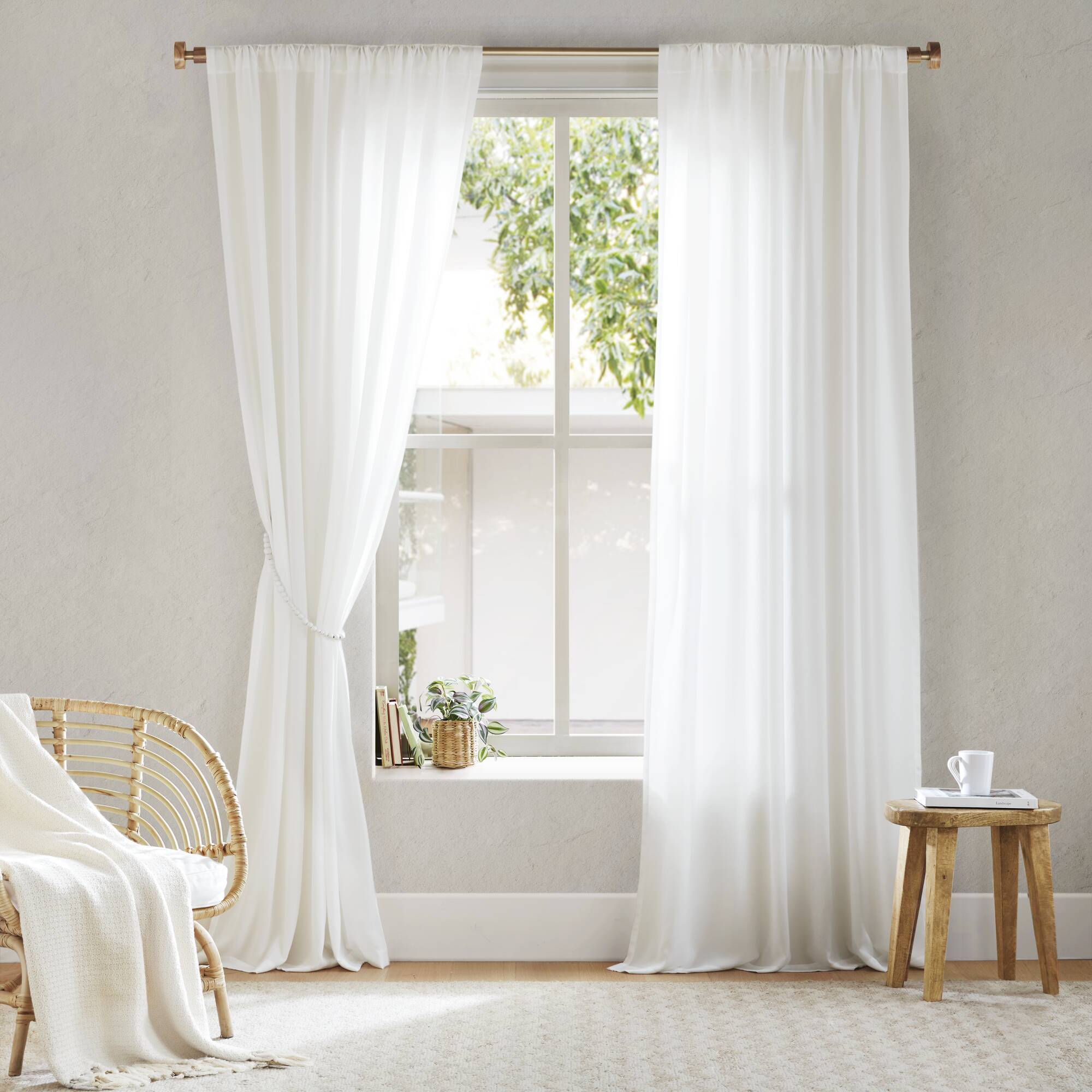 Lexus - 52x63" Rod Pocket With Back Tab Privacy Curtain Pair (Set of 2) - White